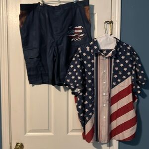 Item 17 NWOT Men’s Patriotic Short Set Size 3XL